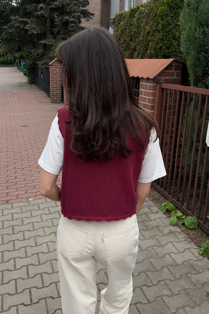 Vest in organic cotton / 22 / 01 / dark raspberry