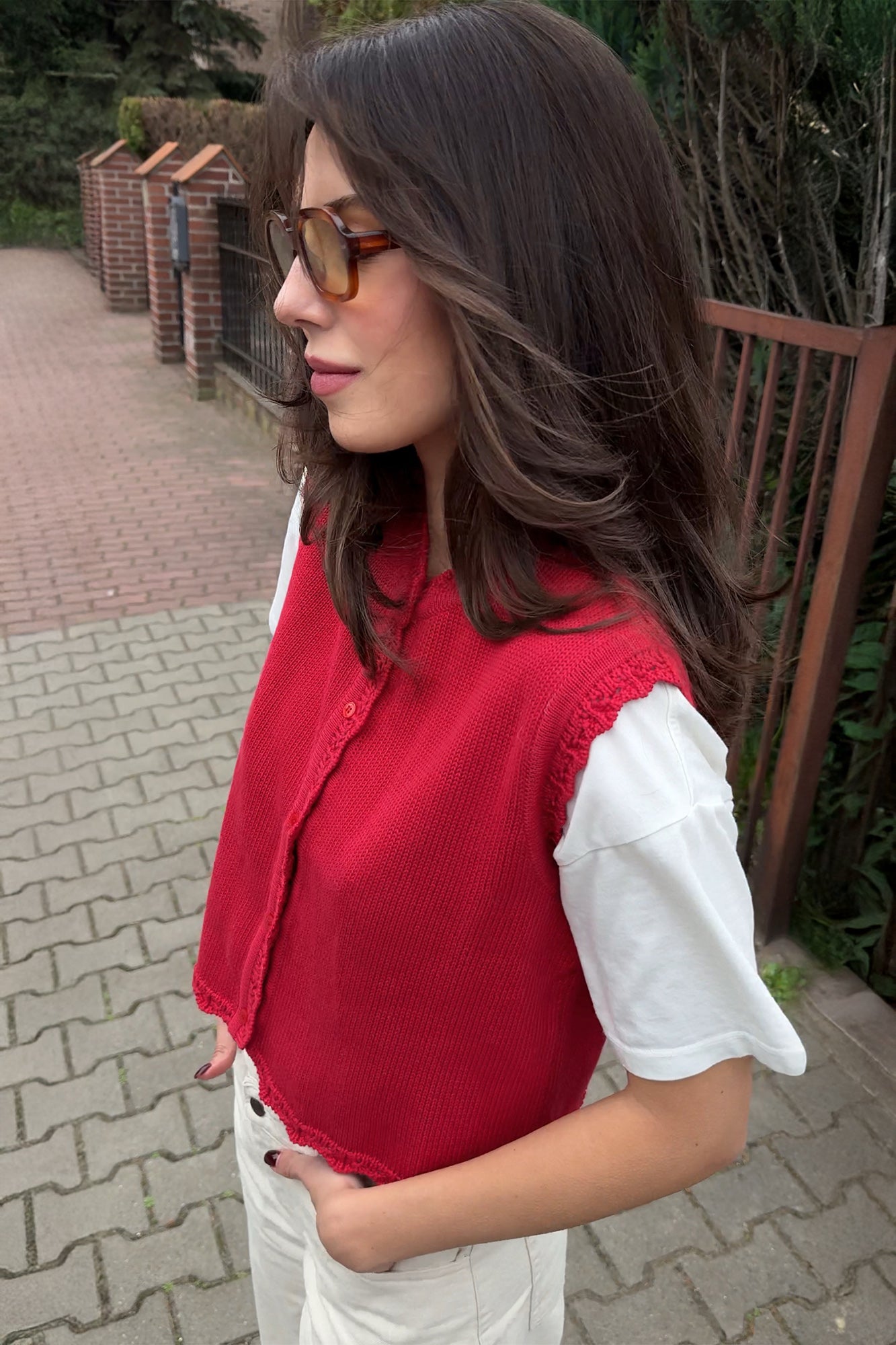 Vest in organic cotton / 22 / 01 / strawberry glaze