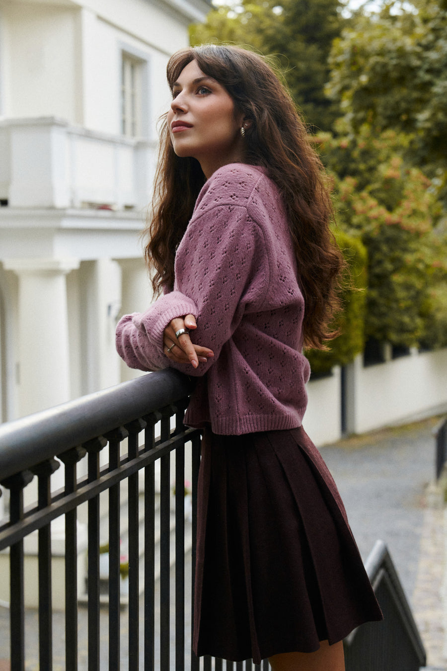 Skirt with wool / 07 / 21 / dark grapes