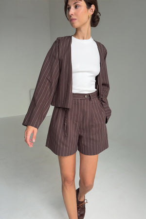 Shirt in cotton & viscose blend / 12 / 23 / chocolate brown