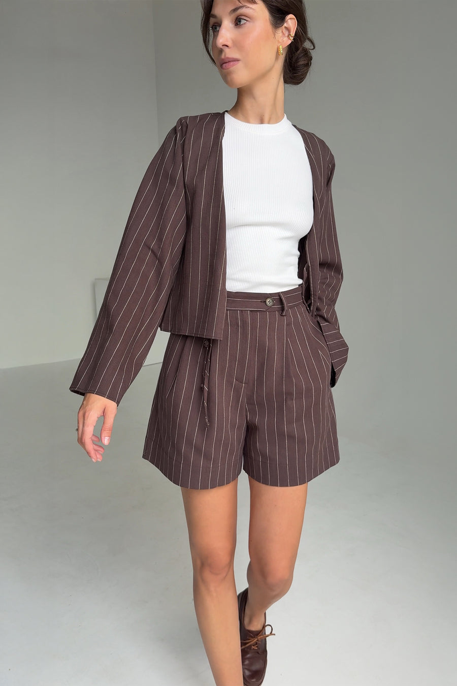 Shirt in cotton & viscose blend / 12 / 23 / chocolate brown