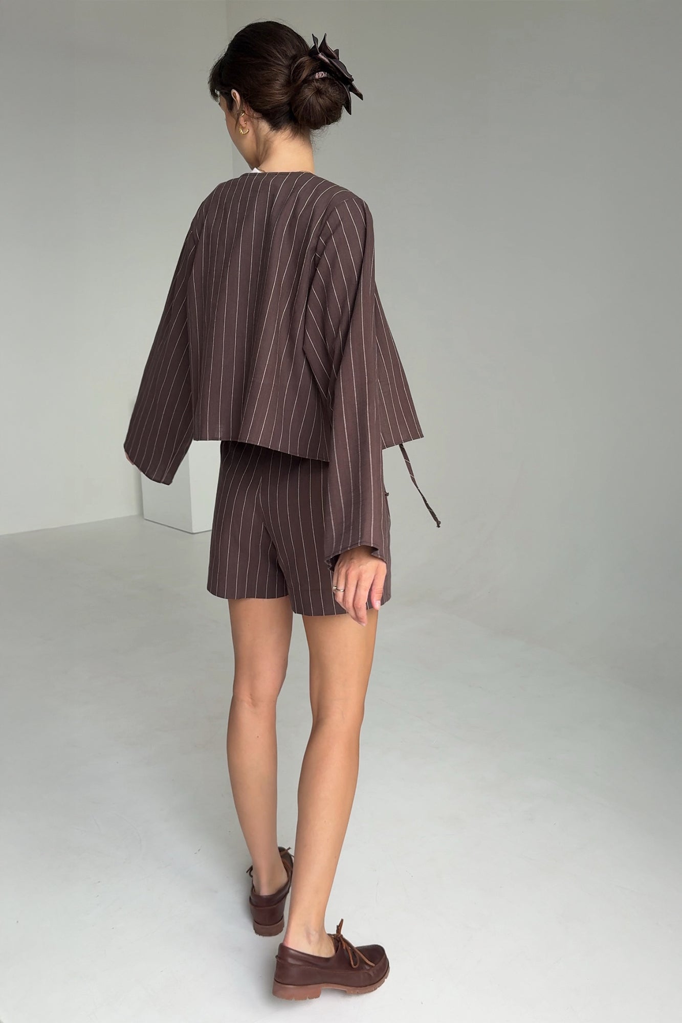 Shirt in cotton & viscose blend / 12 / 23 / chocolate brown