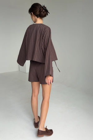 Shirt in cotton & viscose blend / 12 / 23 / chocolate brown
