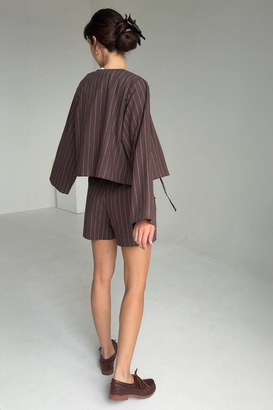 Shirt in cotton & viscose blend / 12 / 23 / chocolate brown
