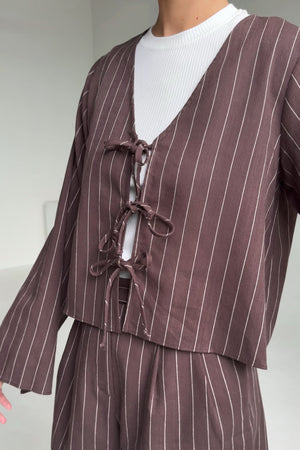 Shirt in cotton & viscose blend / 12 / 23 / chocolate brown