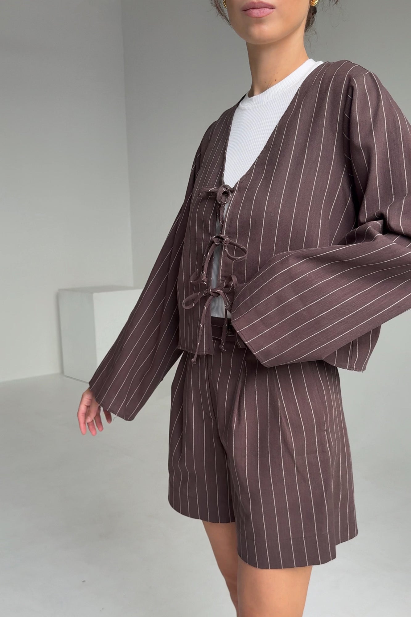 Shirt in cotton & viscose blend / 12 / 23 / chocolate brown