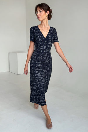 Dress in viscose / 03 / 33 / forget-me-not blue
