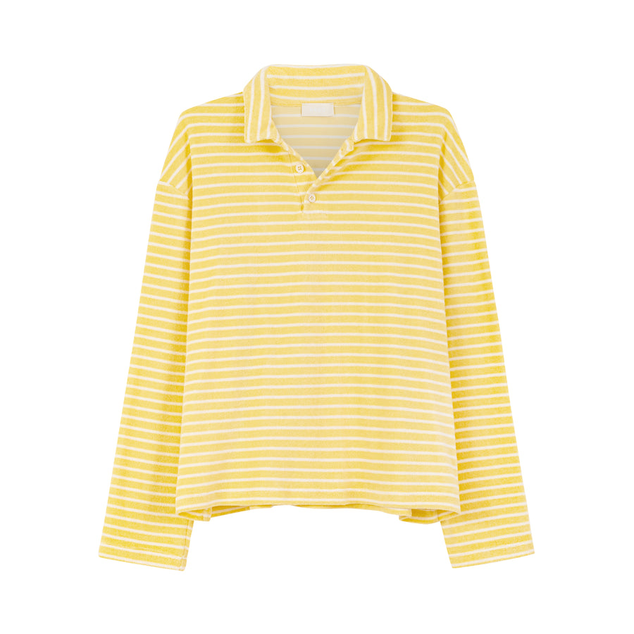 Polo shirt in cotton / 14 / 26 / lemon stripes