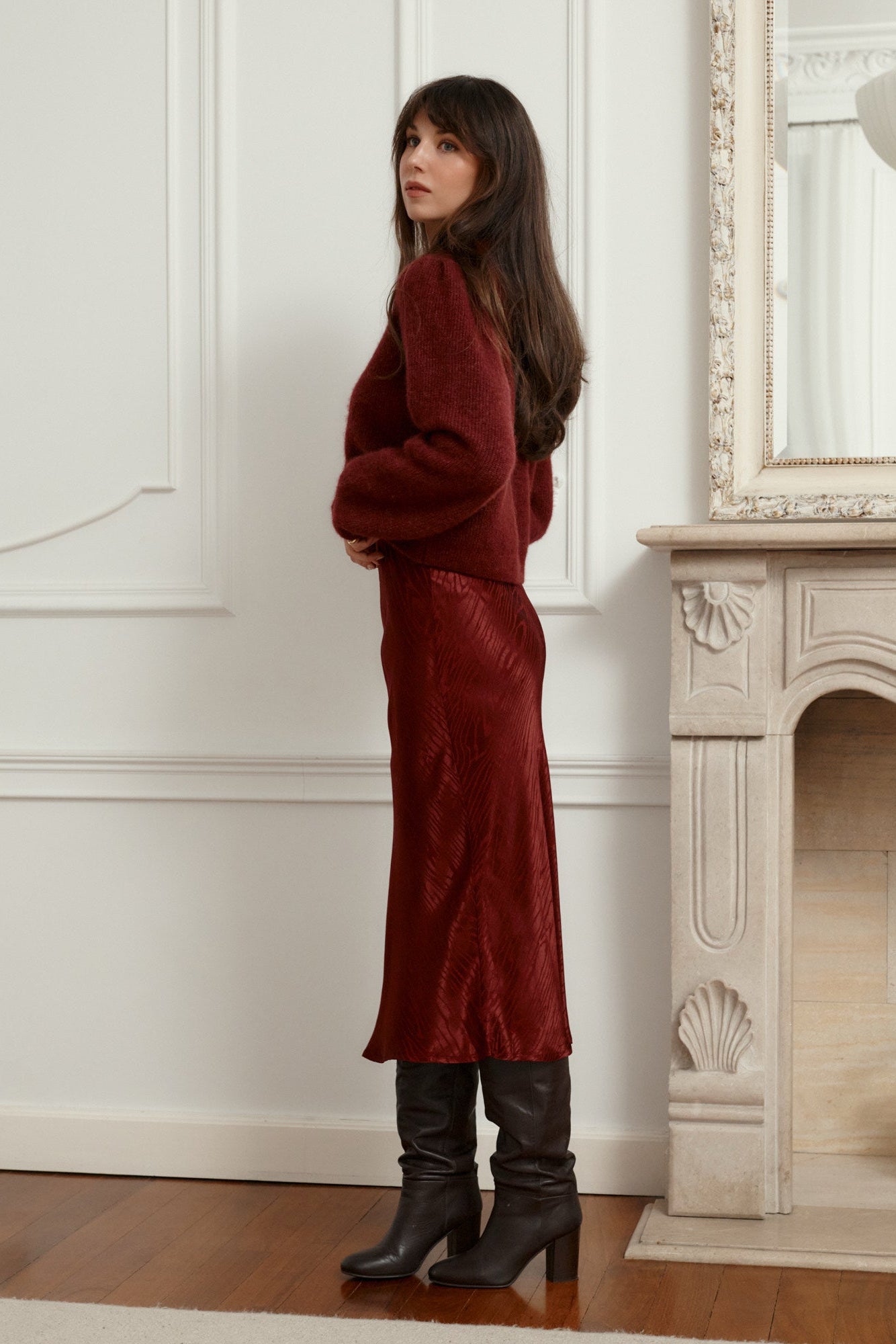 Skirt in viscose / 07 / 13 / bordeaux