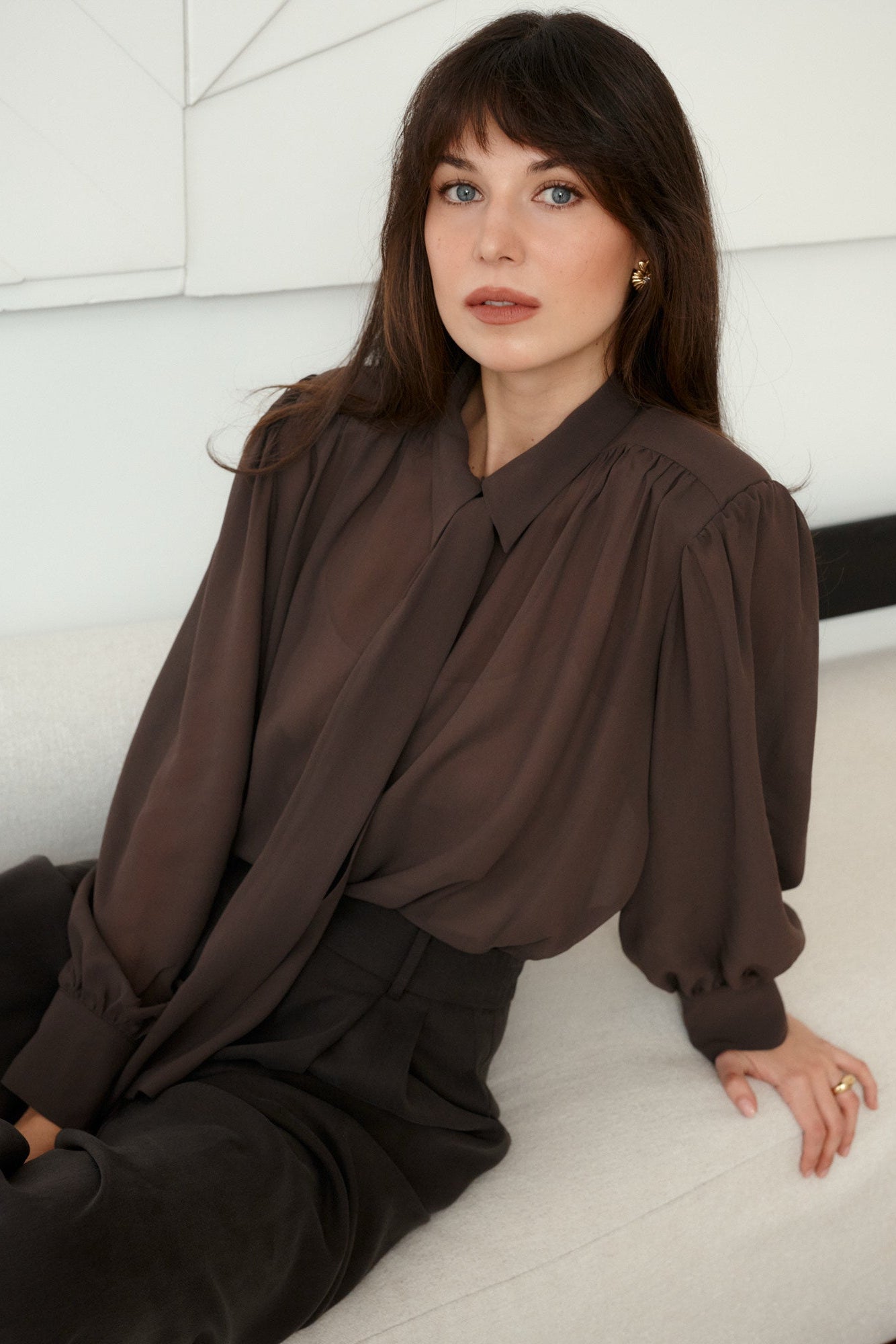 Viscose shirt / 12 / 26 / hot chocolate