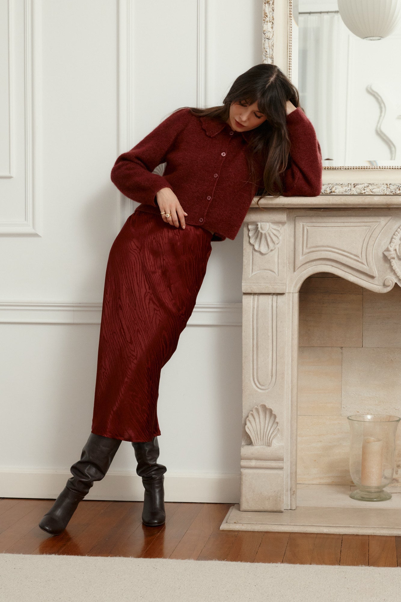 Skirt in viscose / 07 / 13 / bordeaux