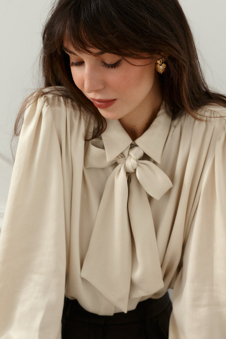 Viscose & lyocell shirt / 12 / 26 / pearl white