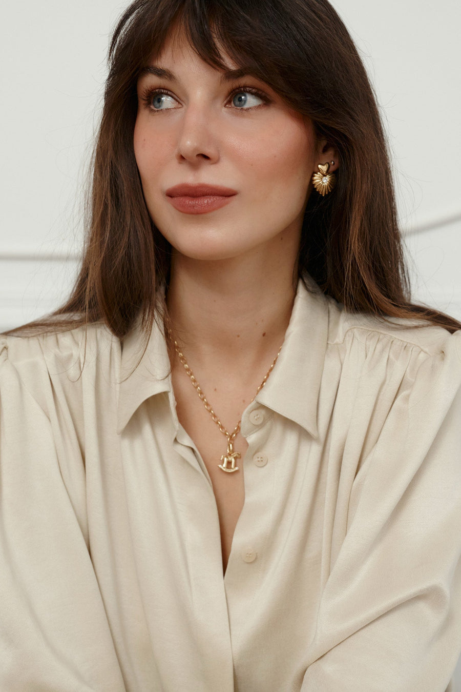 Viscose & lyocell shirt / 12 / 26 / pearl white