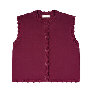 Vest in organic cotton / 22 / 01 / dark raspberry