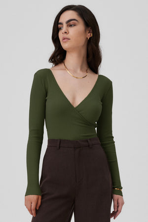 Bodysuit in organic cotton / 01 / 06 / olive garden