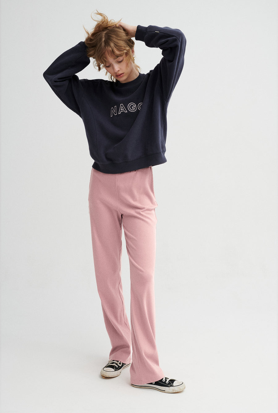 Pants in organic cotton  / 04 / 14 / peony pink