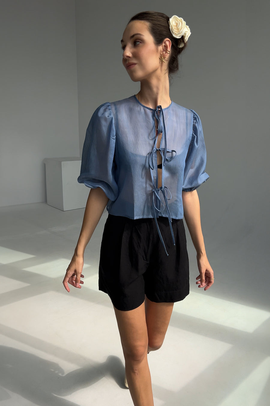 Shirt in viscose / 12 / 15 / ice blue