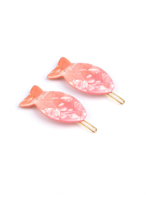 Hair Clips Set / Pink gradient