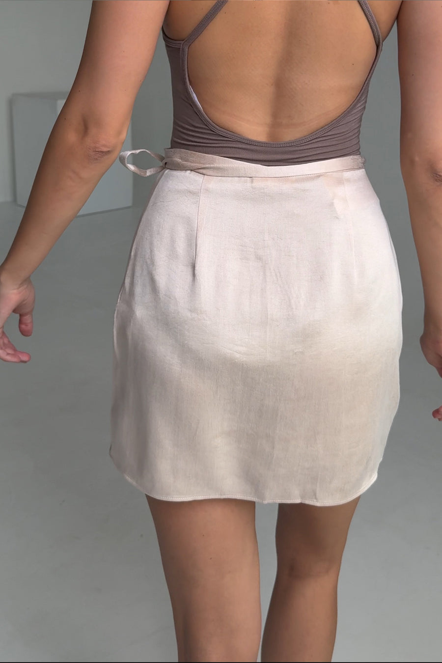 Skirt in lyocell & viscose blend / 07 / 18 / pink pearl