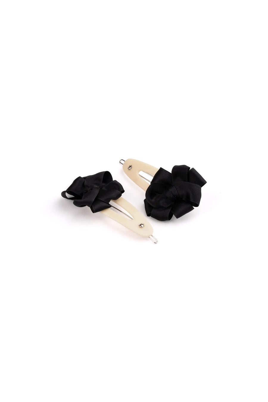 Hair Clip set / Cream + Black
