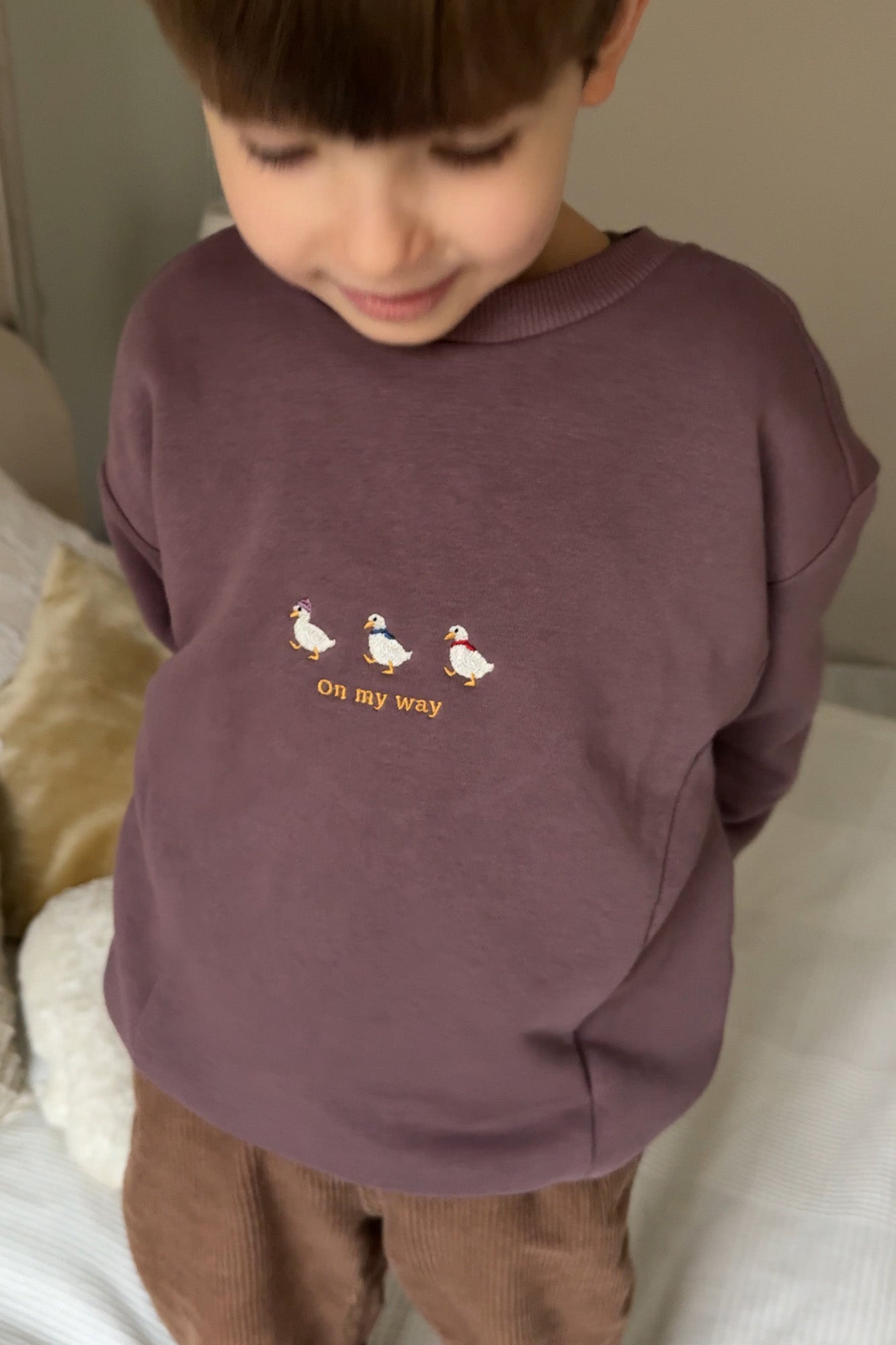 Kid sweatshirt in cotton / 17 / 21 / dusty mauve ?Our model is 116cm tall and is wearing size M/L?