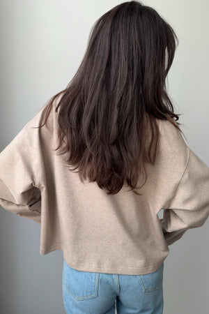 Sweatshirt in cotton / 17 / 22 / cappuccino / mauve