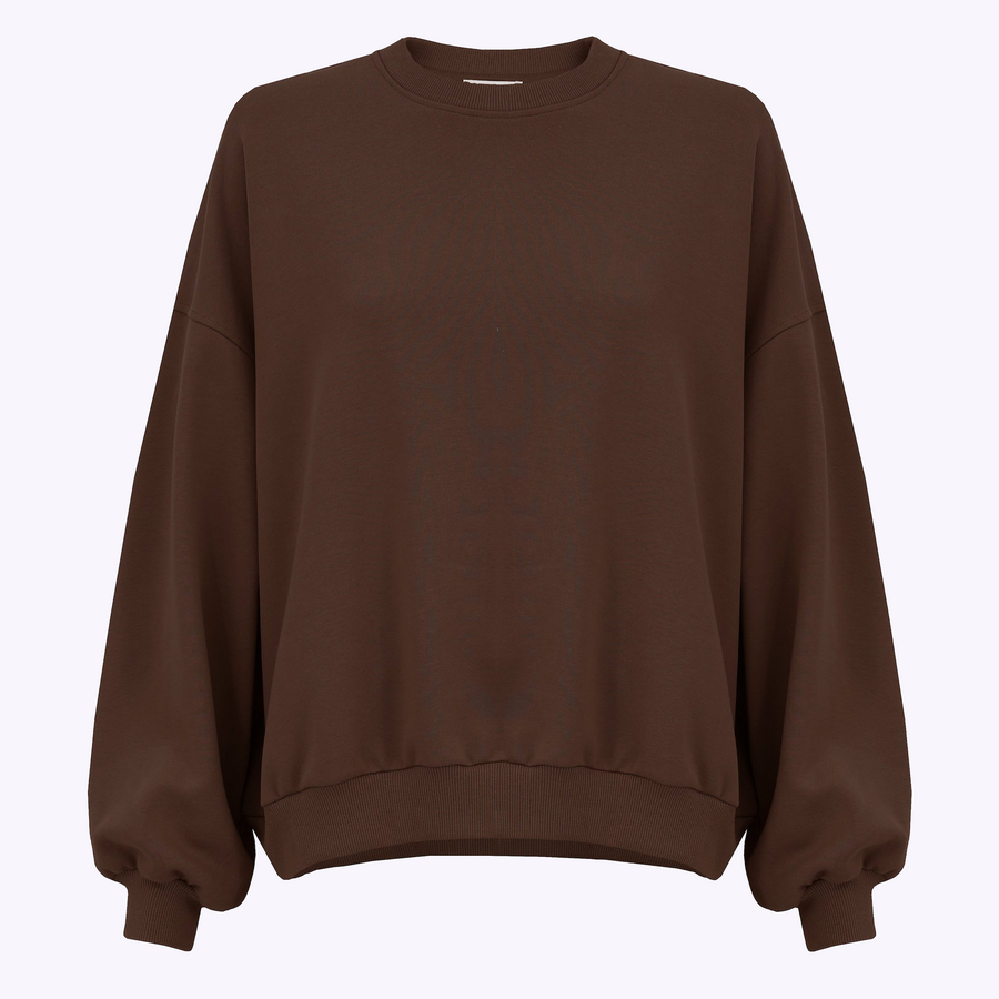 Sweatshirt in organic cotton / 17 / 12 / hazelnut