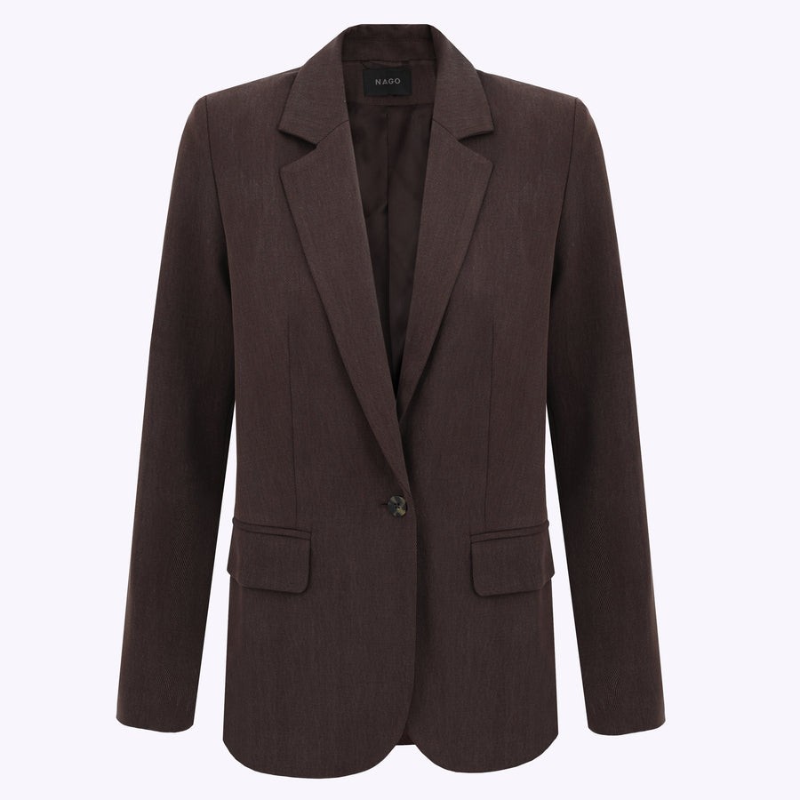 Blazer jacket in Tencel™ / 18 / 04 / dark chocolate