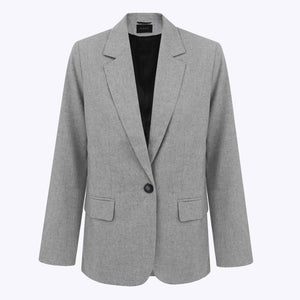 Recycled wool blend blazer / 18 / 04 / cloud grey