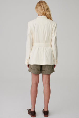 Blazer jacket in linen / 18 / 07 / cream white