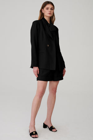 Blazer jacket in Tencel™ & linen / 18 / 07 / onyx black