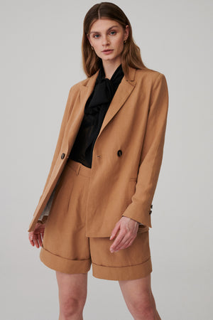 Blazer jacket in Tencel™ & linen / 18 / 07 / savanna