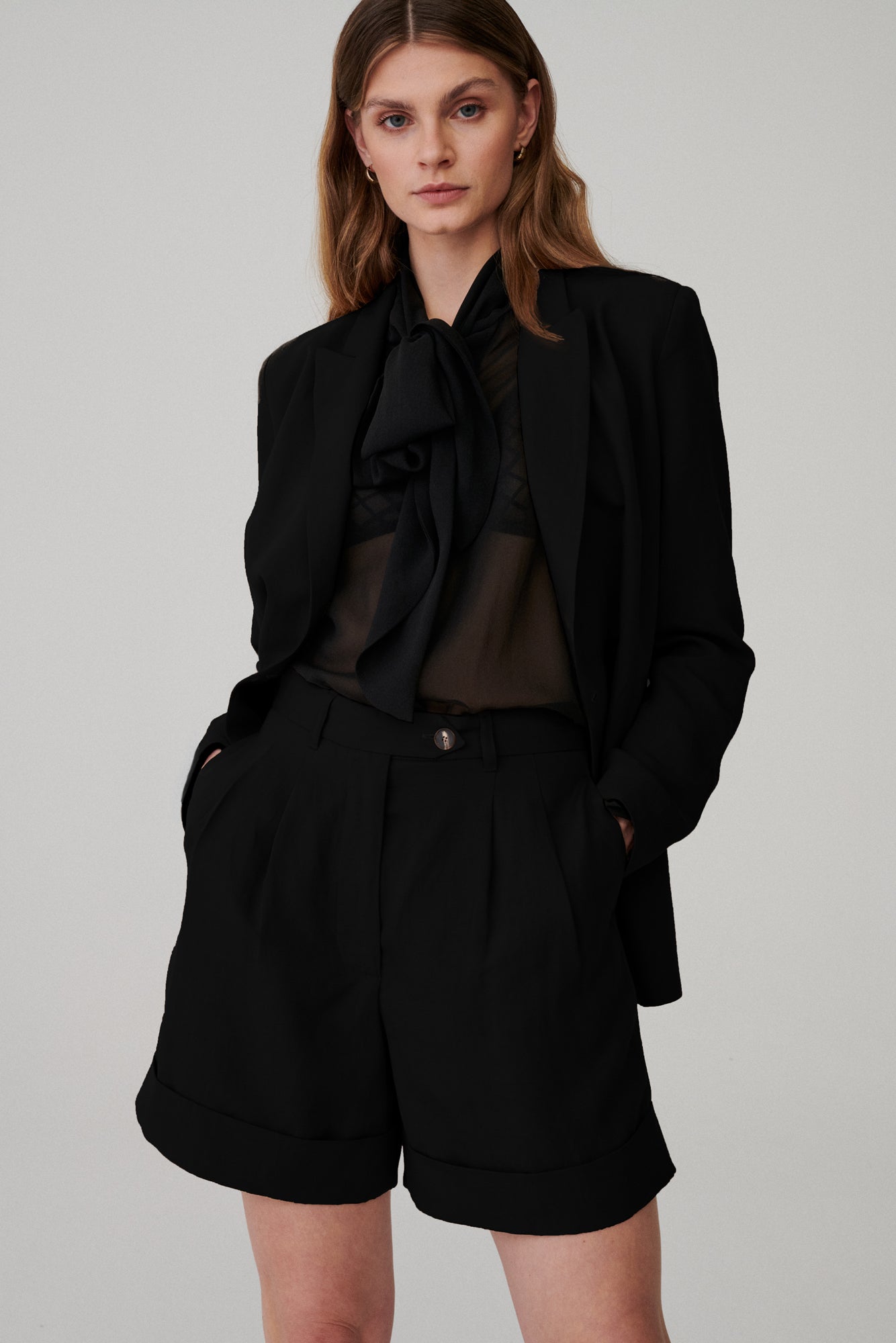 Blazer jacket in Tencel™ & linen / 18 / 07 / onyx black