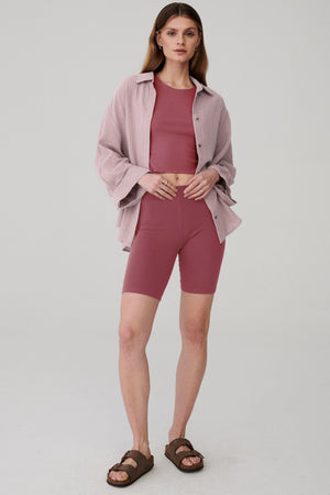 Biker shorts in organic cotton / 08 / 03 / raspberry pink