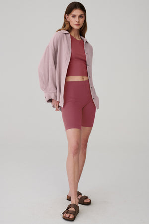 Biker shorts in organic cotton / 08 / 03 / raspberry pink
